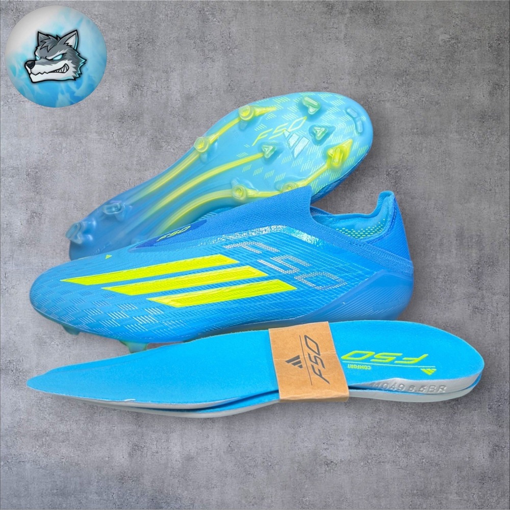 adidas F50 Elite Laceless FG Soccer Cleats Blue Ice Cold Precision Mens 9 JR6461
